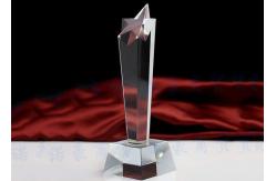 China Simple Design Engraved Glass Trophy , Team Champions Glass Trophy Cup supplier