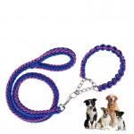 Pet Adjustable Collar Dog Anti Impact Eight Strand Nylon Braided Leash for sale