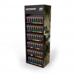 Aerosol Paint Steel Display Stands Floor Shelf Display With Customized Logo for sale