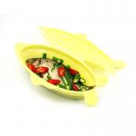 OEM Logo Sustainable Fish Shape Collapsible Silicone Steamer for sale