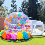 White Bounce House With Bubbles Playing Jumping Transparent for sale