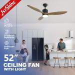 2- 1stshine Solid Wood Ceiling Fan with Optional LED Lighting and Remote Control for sale