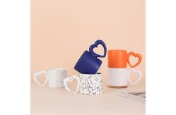 China Matte Nordic Style Ceramic Coffee Cups Mug With Heart Shape Handle supplier