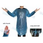 Waterproof Medical Plastic Products CPE Surgical Gown / Isolation Gown With Thumb Loop Cuff for sale