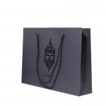 Bespoke Printed Sizes Black Paper Carrier Bags With Spot UV Logo Twisted Handles for sale