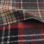 58 inch Red Plaid Tweed Fabric / 800gsm Wool Tweed Upholstery Fabric for sale