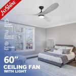 110-240V/50Hz-60Hz Wooden Blades Dimmable Ceiling Fan with Remote Control and LED Light for sale