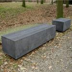 Outdoor Rectangle / Round GRC Concrete Patio Table With Bench Seats