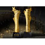 Cylinder Shape Resin Trophy Cup With Crystal Base Custom Logo Accepted