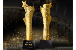 China Cylinder Shape Resin Trophy Cup With Crystal Base Custom Logo Accepted supplier