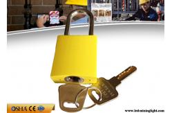 China Different Key Yellow Aluminum Safety Lockout Padlock with Brass Key supplier