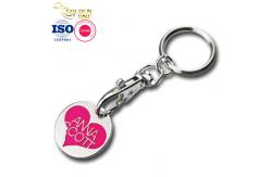 China Angel Laser Euro Trolley Coin Keyring Personalised Keychain Shopping Cart Coin Holder supplier