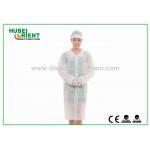 Dust-Proof Nonwoven PP Colored Disposable Visitor Coats With Snaps With Dofferent Style Collar for sale