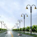 Classic Style Galvanized Steel Street Light Pole / Garden Yard Lamp Post for sale