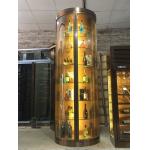 Display Hairline Bronze Gold  Stainless Steel Wine Cabinet for sale