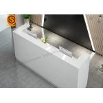 Flame Retardancy Solid Surface Reception Desk White L Shaped Reception Desk for sale