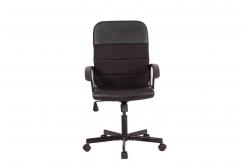 China Black Leather Office Chair With Armrest Zipper , Wearable Swivel Computer Chair supplier