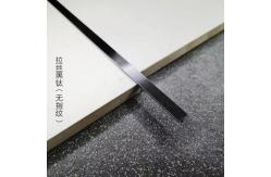 China ISO Stainless Steel Tile Trim 8mm , Black PVC Brushed Stainless Tile Trim supplier