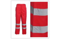 China Reflective Strips Patch Pocket Relaxation Red Work Pants supplier