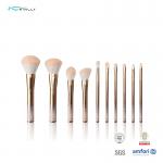 BSCI Powder Makeup Brush Roll Printing Snowflakes Gold Handle for sale