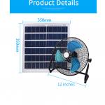 DC Solar Cell Portable Rechargeable Desktop Fan 12H LED Lamp Solar