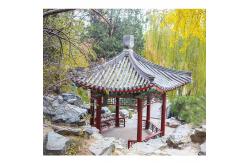 China 2.8m 3.0m Chinese Style Pavilion Wooden Hexagonal Garden Gazebo With Clay supplier