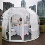 Luxury Outdoor 6m Geodesic Dome Four Seasons Camping Transparent Dome Polycarbonate House for sale