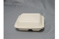 China 8 9 3 Compartment Biodegradable Food Boxes Bagasse Hinged Container supplier