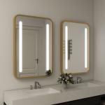 Metal Frame round led bathroom mirror Smart Touch Switch Round Illuminated Mirror for sale