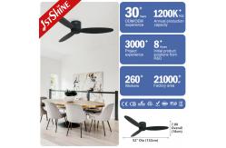 China 52'' Noiseless Motor Remote LED Ceiling Fan With 3 Wood Blades supplier