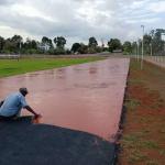 12mm Thickness Synthetic Sports Flooring Playground Full PU Synthetic Paint Running Track for sale