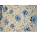 3D Embroidered Flower Sequin Lace Fabric With Cirrus Beaded For Ceremony Gown