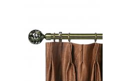 China Metal Electroplating Curtain Rods Set With Ball Shape Iron Finials supplier