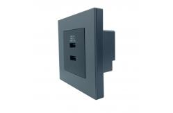 China PC Metal USB Charger Socket 86mm Double Wall Socket With Usb supplier