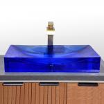 Tap Hole Free Glass Vessel Basins With Glazed Material CUPC Certificate