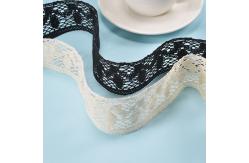 China Black Cotton Embroidery Wedding Bridal Lace Fabric 5cm Width supplier