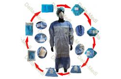China SMS 45gsm Sterile Disposable Surgical Gown With Double Layers Packing supplier
