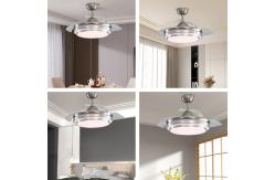 China Super Bright  5000K 65W 42 Inch Flush Mount Ceiling Fan With Light retractable supplier