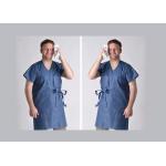Short Sleeve Blue Plastic Isolation Gowns Prevent Pollution For Beauty Salon / Spa for sale