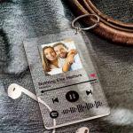 Factory Custom Rectangular Acrylic Key Chain Picture Key Ring Couple Lover Photo Picture Song Lyric Printed Keychain for sale
