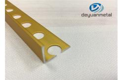 China Bright Gold  Aluminium Floor Trim Profiles L Shape With Hole Punched supplier