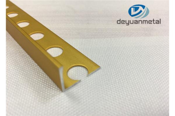 Bright Gold Aluminium Floor Trim Profiles L Shape With Hole Punched