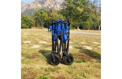 China Heavy Duty Camping Wagon Cart Adjustable Handle Folding Hand Trolleys With PU Wheels supplier