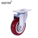 125mm 5 Inch Red Rotating Wheel PVC Industrial Caster Wheels with Brake for sale