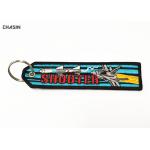 Motorcycle Embroidered Fabric Keychain Eco Friendly Smooth Merrow Border for sale