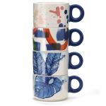 7oz Custom Pattern Mugs Ceramic Coffee Mug Cute Mini Cup Stacking Ceramic Mugs for sale