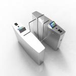 Toughened Glass Sliding Panel Access Control Turnstile Gate With Face Recognition