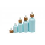 Empty Cosmetic 100ml Mini Dropper Bottles With White Bamboo Dropper Cap for sale