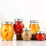 Food Container Clear Glass Honey Jar With Metal Cover BPA Free Reusable