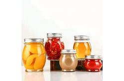 China Food Container Clear Glass Honey Jar With Metal Cover BPA Free Reusable supplier